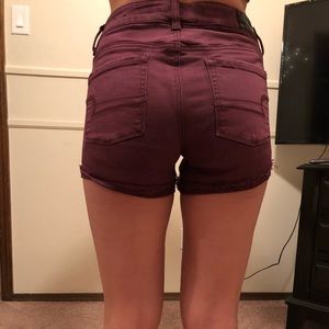 Maroon high waisted shorts